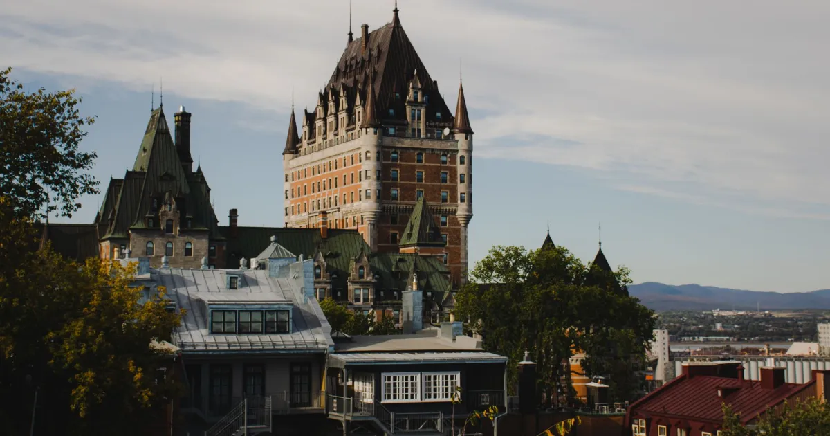 Chateau Frontenac above Old Quebec City - quick loans Quebec